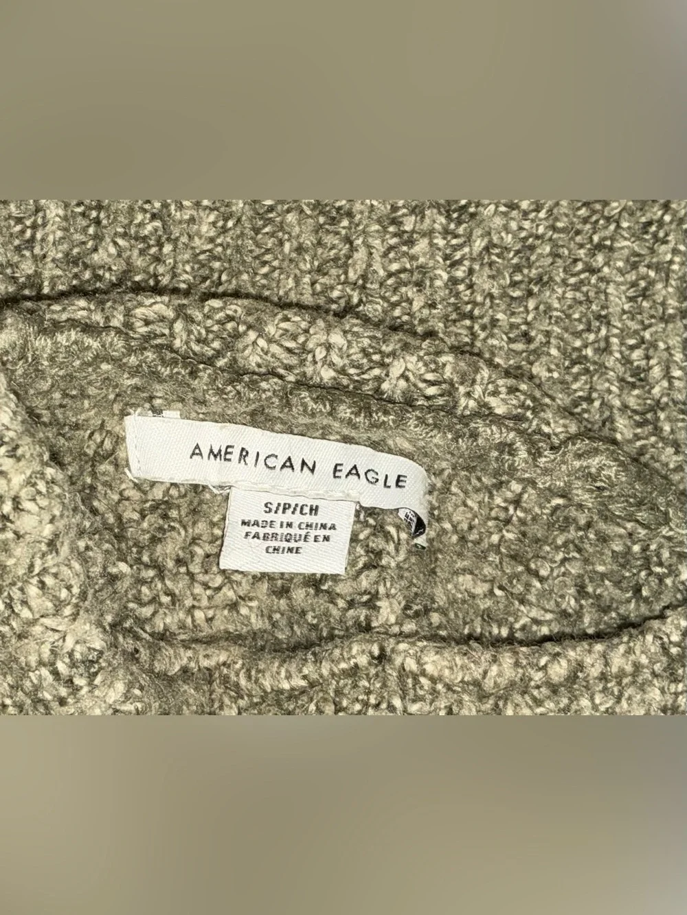 American Eagle Outfitters Olive Green Chunky Turtleneck Sweater